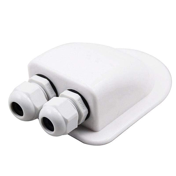 Planet Gates RV Roof Wire Entry Gland Box White Double Hole Roof Wire Entry Gland Box for Motor-home Caravan Boat Yacht