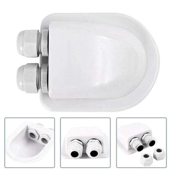Planet Gates RV Roof Wire Entry Gland Box White Double Hole Roof Wire Entry Gland Box for Motor-home Caravan Boat Yacht