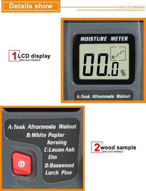 Planet Gates RZ Wood Moisture Meter Hygrometer Timber Damp Detector Tree Density Digital Wood Humidity Tester