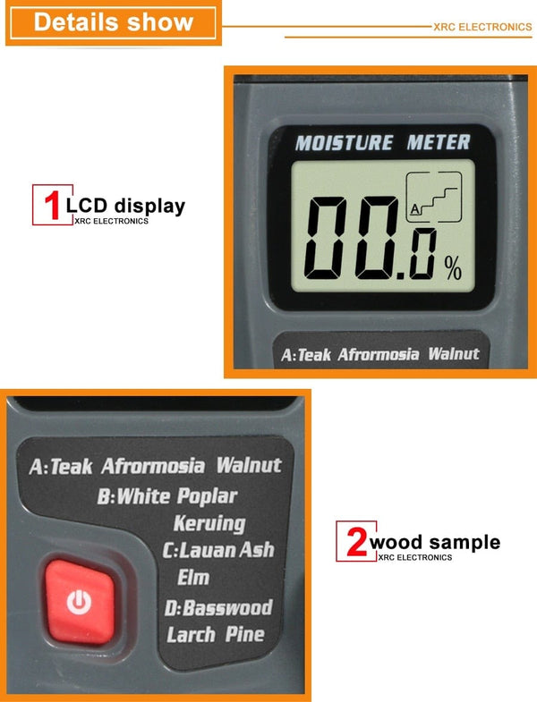 Planet Gates RZ Wood Moisture Meter Hygrometer Timber Damp Detector Tree Density Digital Wood Humidity Tester