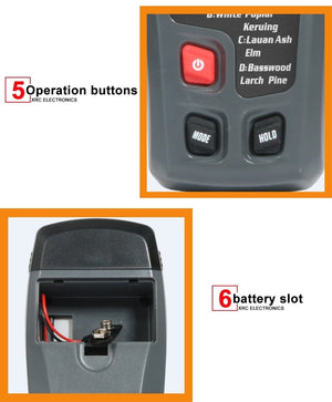 Planet Gates RZ Wood Moisture Meter Hygrometer Timber Damp Detector Tree Density Digital Wood Humidity Tester