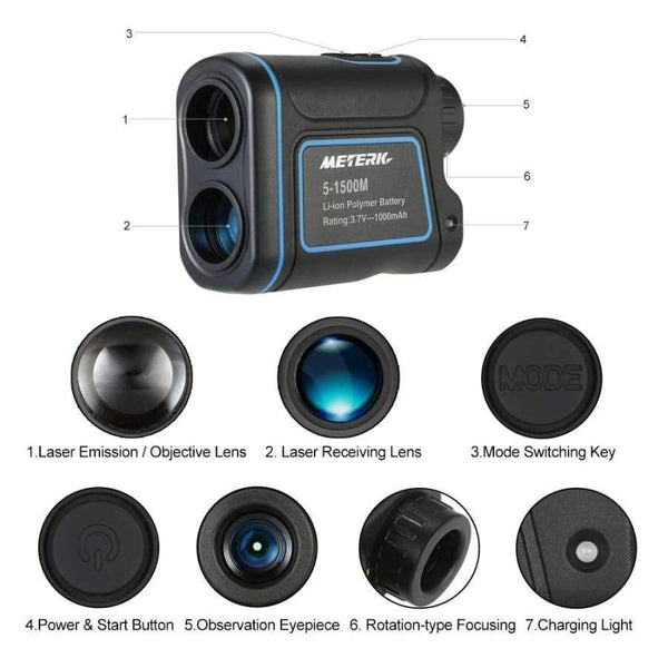 Planet Gates RZ1200S Outdoor Laser Distance Meter Telescope Digital Monocular Rangefinder High-precision Range Finder Distance for Golf Hunting