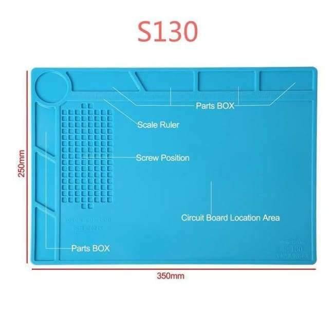 Planet Gates S-130  250mmX350mm Silicone Pad Desk Platform 45x30cm for Soldering Station Iron Phone PC Computer Repair Mat Magnetic Heat Insulation
