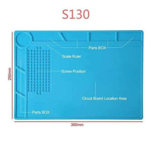 Planet Gates S-130  250mmX350mm Silicone Pad Desk Platform 45x30cm for Soldering Station Iron Phone PC Computer Repair Mat Magnetic Heat Insulation