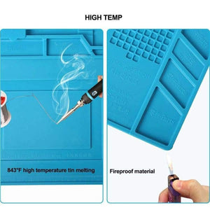 Planet Gates S-130  250mmX350mm Silicone Pad Desk Platform 45x30cm for Soldering Station Iron Phone PC Computer Repair Mat Magnetic Heat Insulation