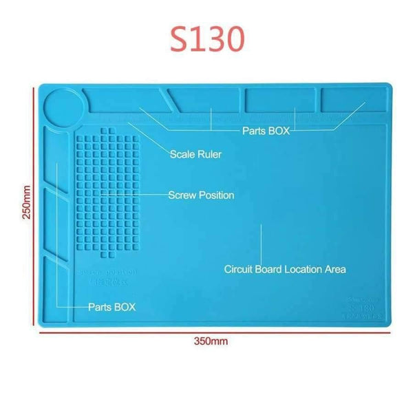 Planet Gates S-130  250mmX350mm Silicone Pad Desk Platform 45x30cm for Soldering Station Iron Phone PC Computer Repair Mat Magnetic Heat Insulation
