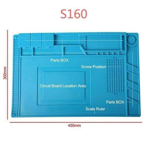 Planet Gates S-160  300mmX450mm Silicone Pad Desk Platform 45x30cm for Soldering Station Iron Phone PC Computer Repair Mat Magnetic Heat Insulation