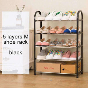 Planet Gates S 3layers black Multiple layers Shoe Rack Plastic parts Steel Pipe Shoes Shelf Easy Assembled Storage Organizer Stand Living Room Furniture