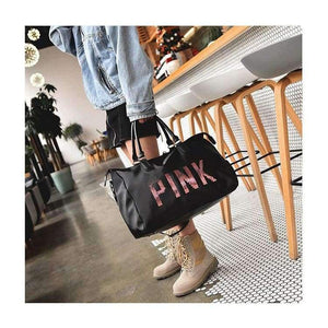 Planet Gates S  43X30X21CM Sequins Love PINK women gym bag Fitness Travel Handbag Outdoor Separate Space For Shoes sac sports women's bag