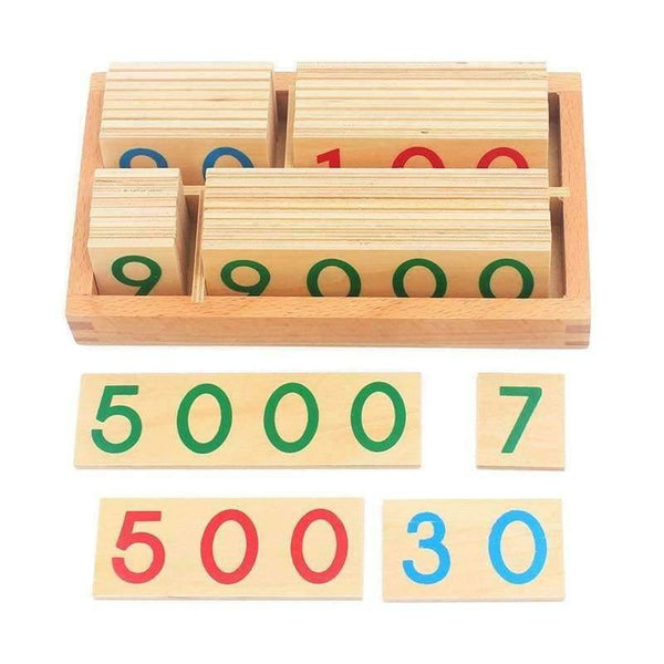 Planet Gates S Baby Toys Montessori Math Toy Small Digital Wooden Cards with Box (Nmuber 1-9000) Educational Early Learning Toys Christmas Gift