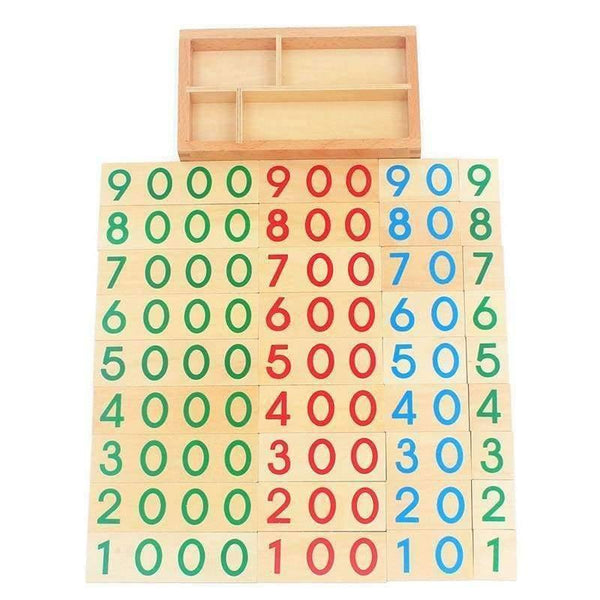 Planet Gates S Baby Toys Montessori Math Toy Small Digital Wooden Cards with Box (Nmuber 1-9000) Educational Early Learning Toys Christmas Gift