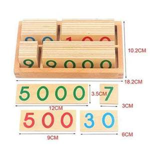 Planet Gates S Baby Toys Montessori Math Toy Small Digital Wooden Cards with Box (Nmuber 1-9000) Educational Early Learning Toys Christmas Gift
