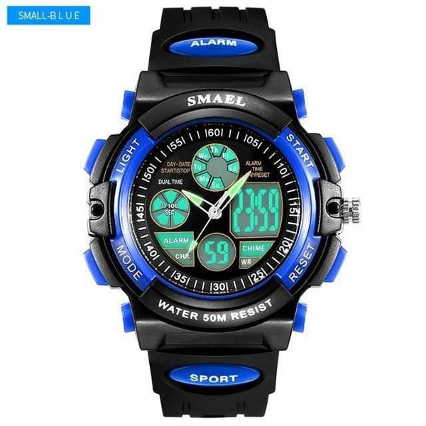 Planet Gates S Black Blue Children LED Display Digital Watch 50M Waterproof Kids Sports Watches Multifunction Quartz Boys/Girls Students Wristwatch