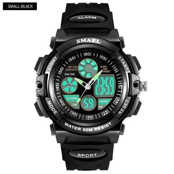 Planet Gates S Black Children LED Display Digital Watch 50M Waterproof Kids Sports Watches Multifunction Quartz Boys/Girls Students Wristwatch