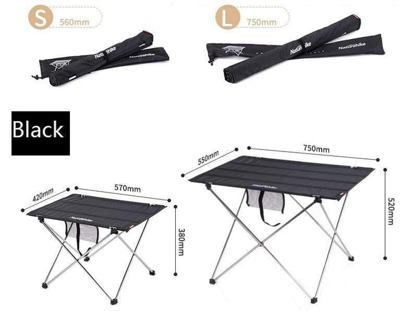Planet Gates S Black Outdoor Folding Table Ultra-light Aluminum Alloy Structure Portable Camping Foldable Picnic Table