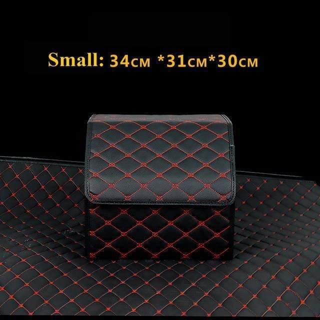 Planet Gates Car Trunk Organizer Box Storage Bag Auto Trash Tool Bag PU Leather Folding Large Cargo Storage Stowing Tidying Car Accessories
