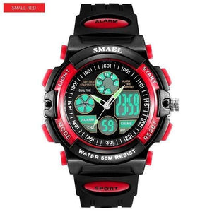 Planet Gates S Black Red Children LED Display Digital Watch 50M Waterproof Kids Sports Watches Multifunction Quartz Boys/Girls Students Wristwatch