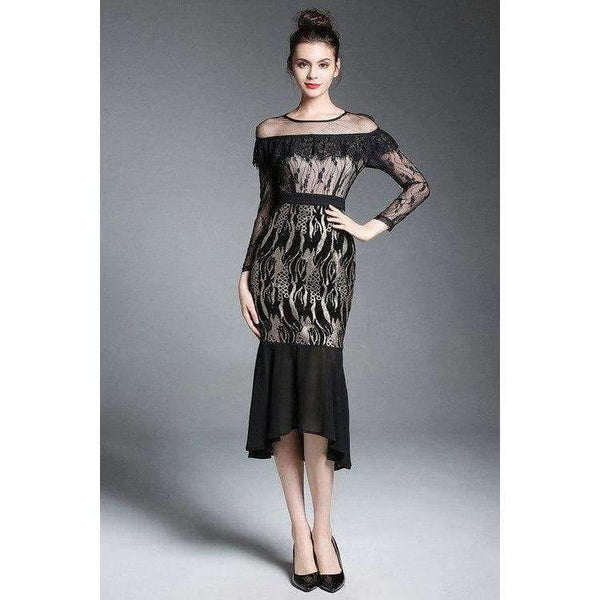 Planet Gates S Bodycon Dress Party Evening Women Sheer Mesh Ruffles Lace Design Midi Bandage Dress Ladies Special Events Slim Sequin Dress