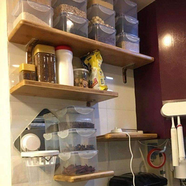 Planet Gates S Creative Kitchen Storage Wall Shelf Floating Wall Mounted Shelf Bamboo Photo Book Display Rack Holder Storage Ledge