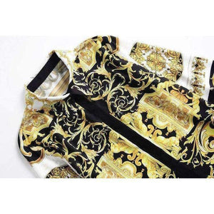 Planet Gates S Designer Fashion Women's Set Autumn 2018 Tunic Print Long Sleeve Tops Shirt+A-Line Mini Skirt Suit Lady Casual Two Piece Set