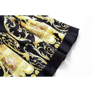 Planet Gates S Designer Fashion Women's Set Autumn 2018 Tunic Print Long Sleeve Tops Shirt+A-Line Mini Skirt Suit Lady Casual Two Piece Set