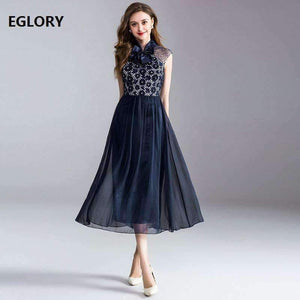 Planet Gates S Dress Lux Women Sequin Embroidery Sleeveless Bow Tie Elegant Midi Party Event Dress Tunic Vestidos De Novia