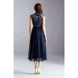 Planet Gates S Dress Lux Women Sequin Embroidery Sleeveless Bow Tie Elegant Midi Party Event Dress Tunic Vestidos De Novia