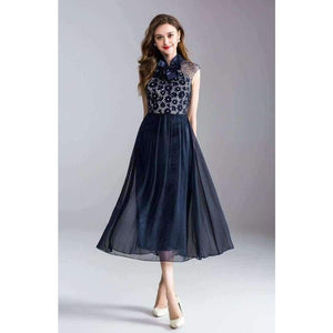 Planet Gates S Dress Lux Women Sequin Embroidery Sleeveless Bow Tie Elegant Midi Party Event Dress Tunic Vestidos De Novia