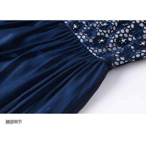 Dress Lux Women Sequin Embroidery Sleeveless Bow Tie Elegant Midi Party Event Dress Tunic Vestidos De Novia