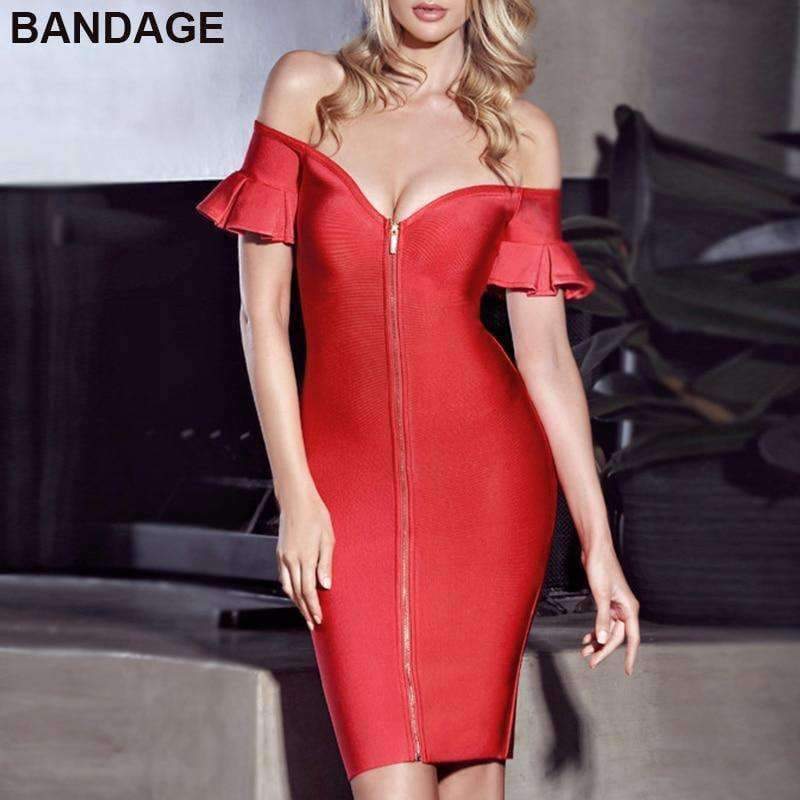 Planet Gates S Dress Women Mini Zipper Front Off the Shoulder Short Sleeve High Quality 2018 New Sexy Cocktail Party Dresses