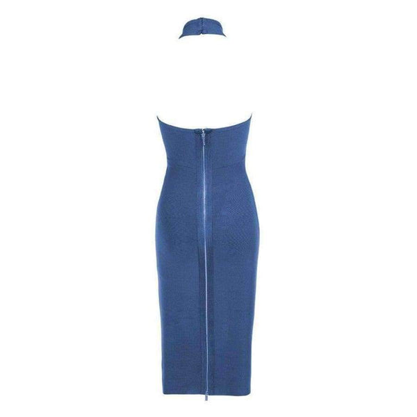 Planet Gates S Dress Women Summer Dress Bandage Rayon Blue Halter Sheath Event Club Evening Club Bar Party Prom Bandage Dress Sexy