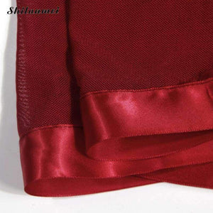 Planet Gates S Lady transparent Lace Microfiber wine red G-String Nightie Large Size Sleepwear Intimates Sexy Women Underwear Set Langerie