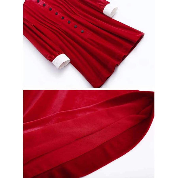 Planet Gates S New Fashion Autumn Winter Party Christmas Dress Women White Turn-down Collar Color Block Button Dress Special Event