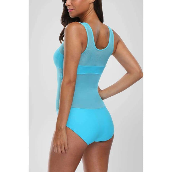 Planet Gates S One Piece Swimsuit Swimwear Women Sexy Stripe Swimwear Scarf Grid Translucent Monokini Bikini