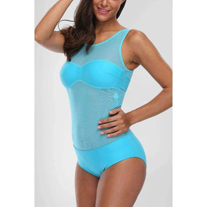 Planet Gates S One Piece Swimsuit Swimwear Women Sexy Stripe Swimwear Scarf Grid Translucent Monokini Bikini