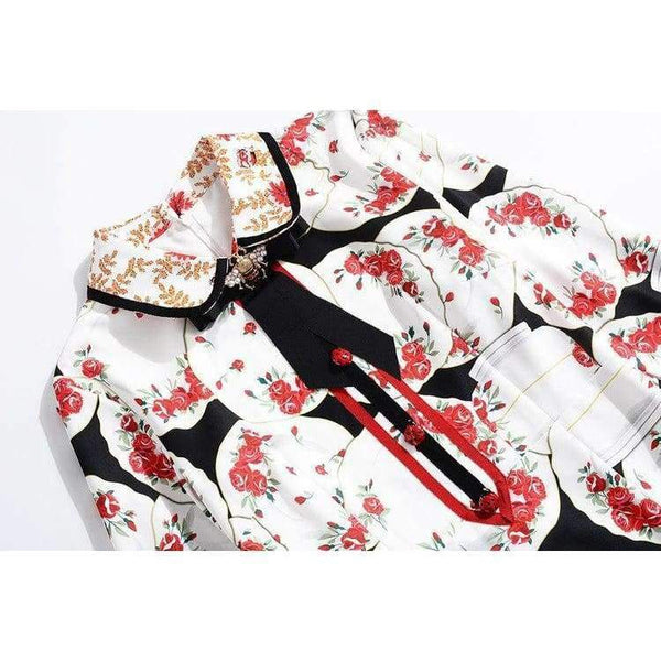 Planet Gates S Print Dress 2018 Autumn Fashion Clothing Women Turn-down Collar Beading Elegant Long Sleeve Party Midi Dress Events