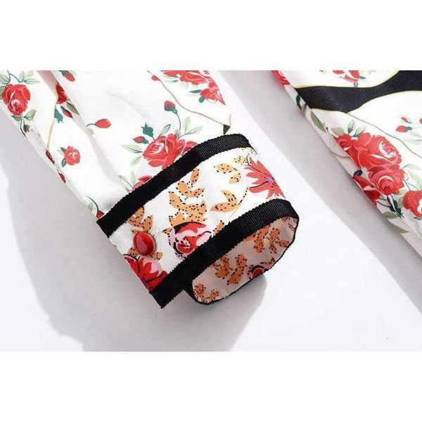 Planet Gates S Print Dress 2018 Autumn Fashion Clothing Women Turn-down Collar Beading Elegant Long Sleeve Party Midi Dress Events