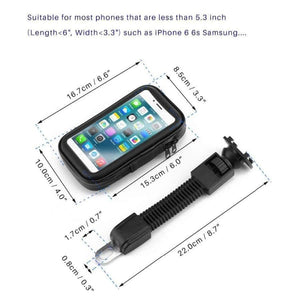 Planet Gates S size (130 x 70 mm) Universal Waterproof Motorcycle Bike Scooter Mobile Phone Holder Bag Case for iPhone8 7 Samsung Support 4.7-6.3 Inch