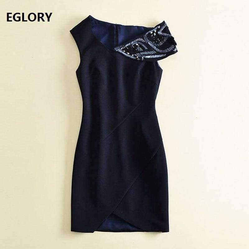 Planet Gates S Summer Fashion Formal Women Dress Ladies Sexy One-Shoulder Sequin Beading Bodycon Sheath Sexy Bandage Dress for Party Event