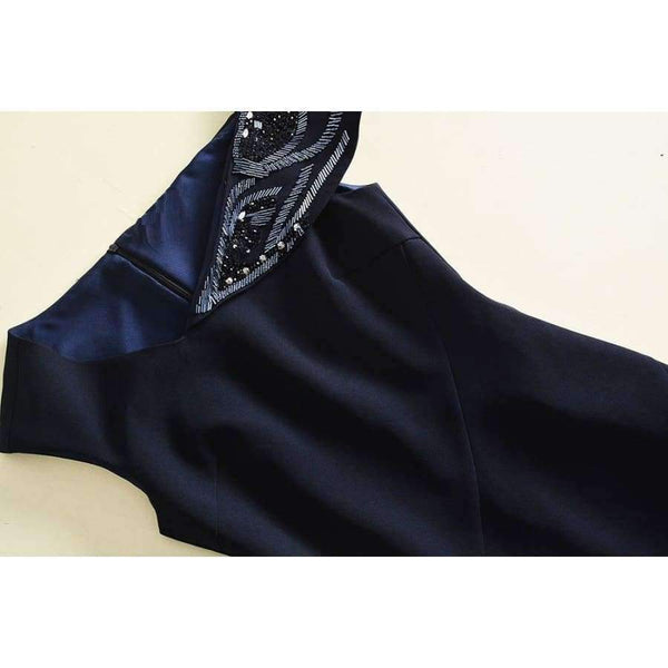 Planet Gates S Summer Fashion Formal Women Dress Ladies Sexy One-Shoulder Sequin Beading Bodycon Sheath Sexy Bandage Dress for Party Event