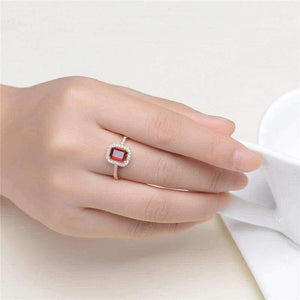 Planet Gates S.VEX Rose Gold Color Genuine 925 Sterling Silver Rings Red Natural Gomestone Fashion Jewelry for Women Gift