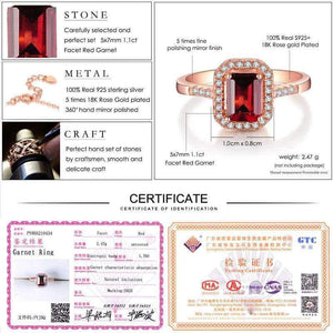 Planet Gates S.VEX Rose Gold Color Genuine 925 Sterling Silver Rings Red Natural Gomestone Fashion Jewelry for Women Gift