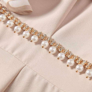 Planet Gates S Women Fashion Party Elegant Dress 2018 Summer Event Ladies Cape Poncho Style Pearl Beading Bodycon Ruffles Dress