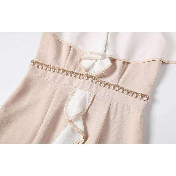 Planet Gates S Women Fashion Party Elegant Dress 2018 Summer Event Ladies Cape Poncho Style Pearl Beading Bodycon Ruffles Dress