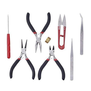 Planet Gates S006-03 Pandahall Jewelry Making DIY Pliers Tools Set Flat Round Nose Pliers Wire Cutter Pliers Rings Scissor Needles Beading Tweezer