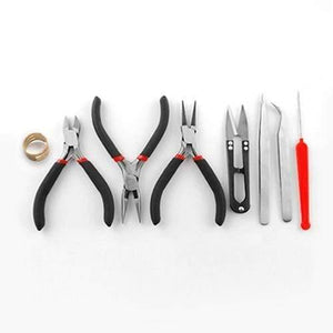 Planet Gates S006 Pandahall Jewelry Making DIY Pliers Tools Set Flat Round Nose Pliers Wire Cutter Pliers Rings Scissor Needles Beading Tweezer