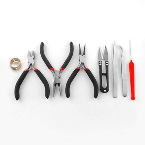 Planet Gates S006 Pandahall Jewelry Making DIY Pliers Tools Set Flat Round Nose Pliers Wire Cutter Pliers Rings Scissor Needles Beading Tweezer