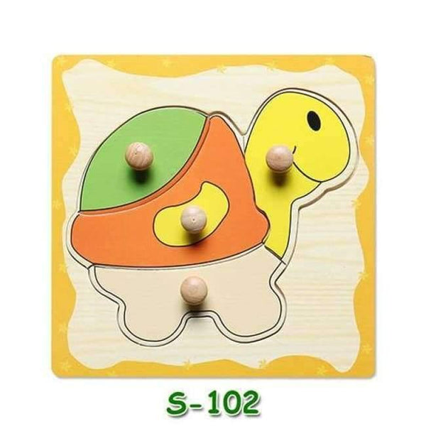 Planet Gates S102 Baby Hand Grasp Wooden Puzzle Toys Tangram Jigsaw Board Cartoon Vehicle Marine Animal Puzzle Toys Montessori Educational Toy H63