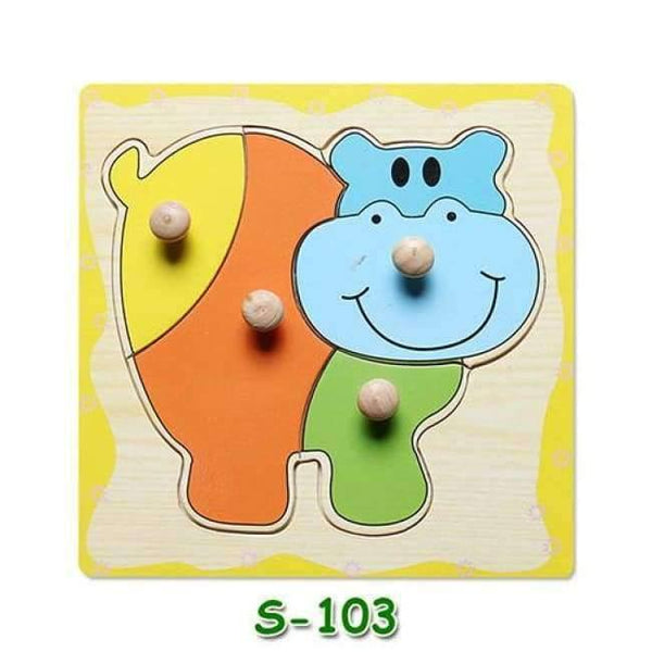 Planet Gates S103 Baby Hand Grasp Wooden Puzzle Toys Tangram Jigsaw Board Cartoon Vehicle Marine Animal Puzzle Toys Montessori Educational Toy H63