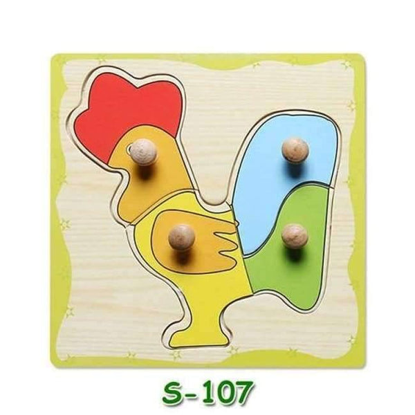 Planet Gates S107 Baby Hand Grasp Wooden Puzzle Toys Tangram Jigsaw Board Cartoon Vehicle Marine Animal Puzzle Toys Montessori Educational Toy H63